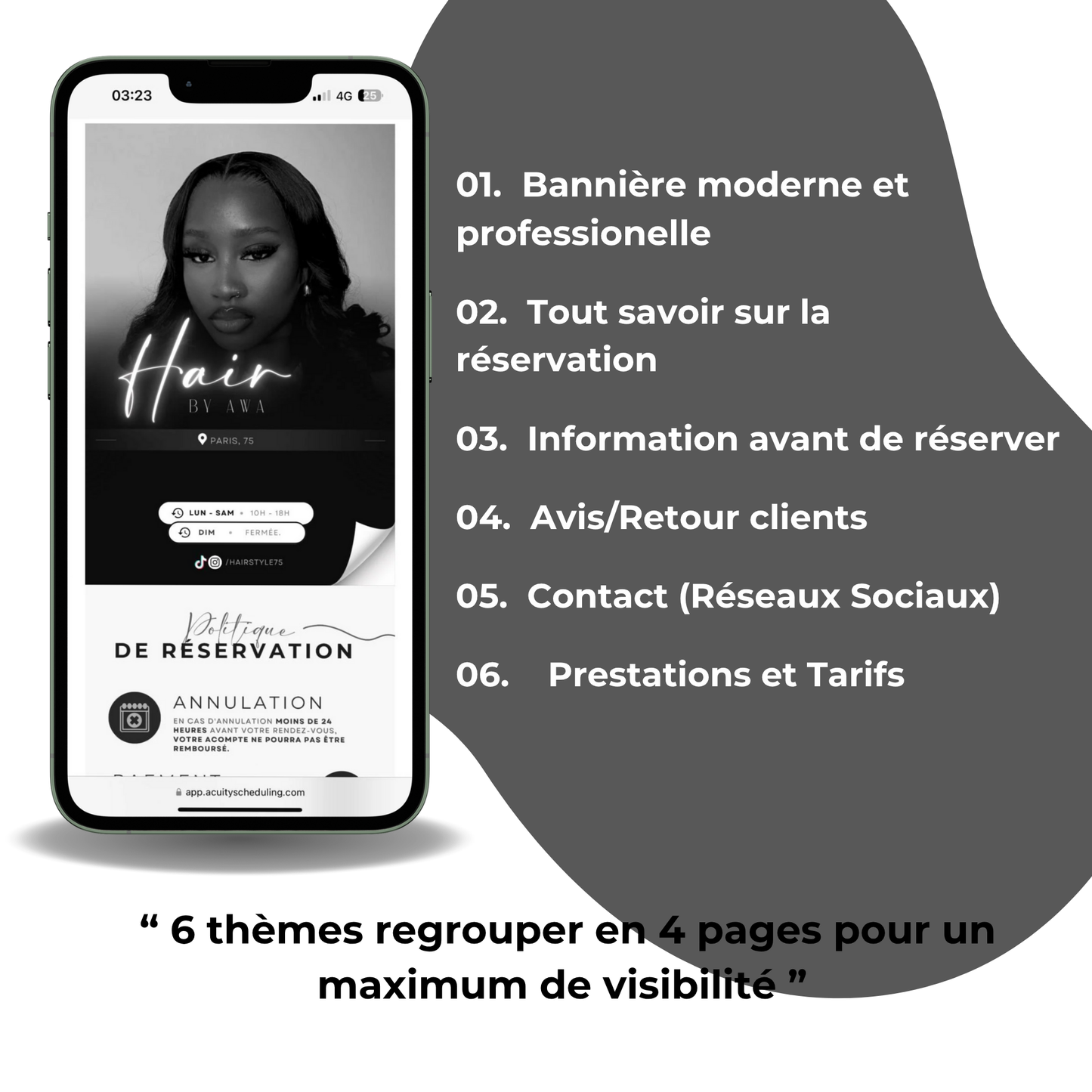 Template Acuity - Dark Beauty Hair